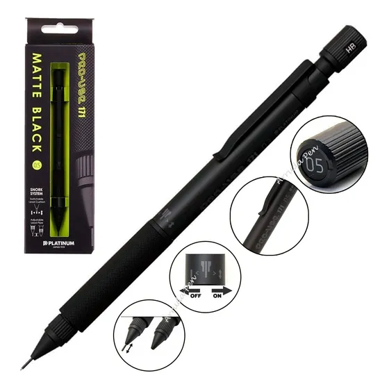 Lapiseira Platinum Matte Black Pro-use 171 0.5mm
