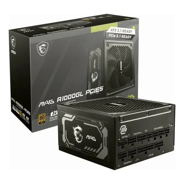 Msi Mag A1000gl Pcie 5 Fuente De Alimentación Para Juegos
