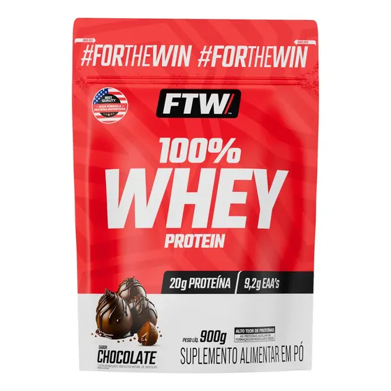100% Whey Protein Refil 900g Sabor Chocolate - FTW