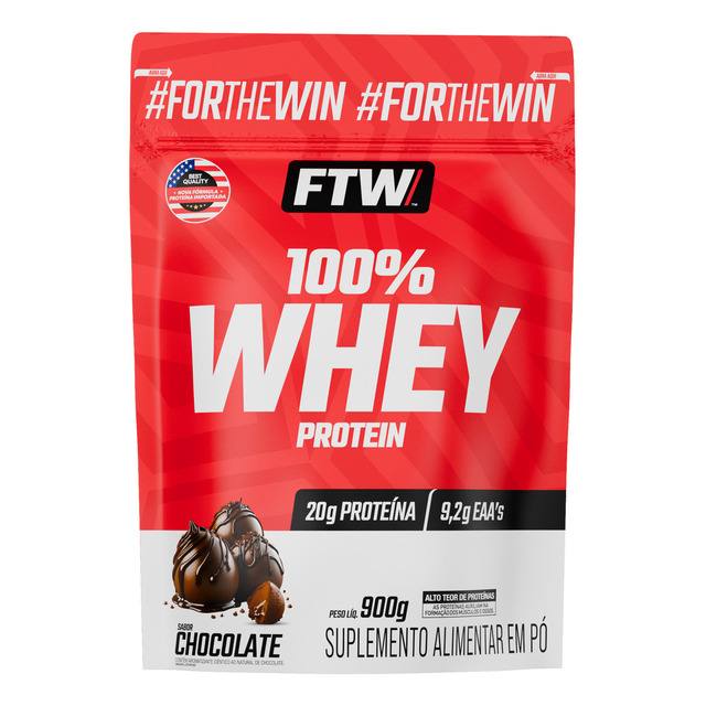 100% Whey Protein Refil 900g Sabor Chocolate - Ftw