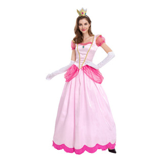. Disfraz De Princesa Peach Con Corona Y Guantes For Adulto . Disfraz De Princesa Peach Con Corona Y Guantes For Adulto