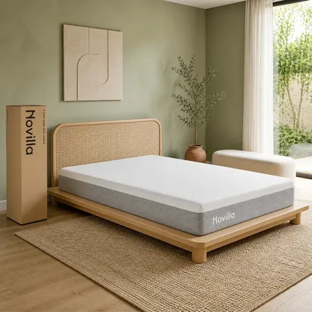 Colchón Individual Novilla Premium Memory Foam con Gel Refrescante, Tela Transpirable, Espuma Viscoelástica, 100 x 190 x 18 cm, Colchón en Caja