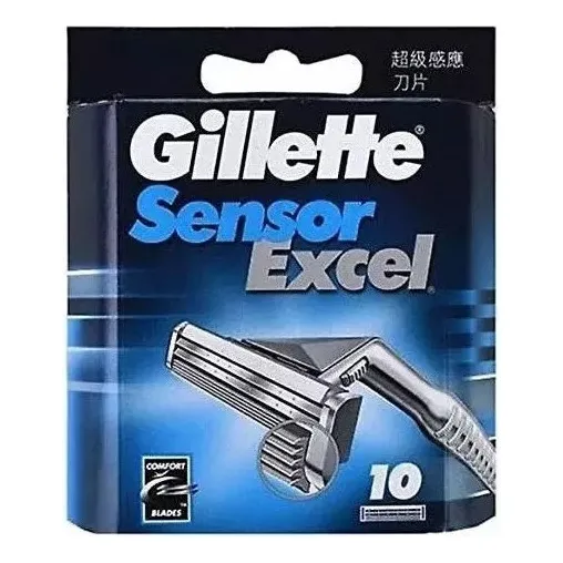 Lâminas Para Barbear Gillette Sensor Excel - Pacote De 10 !