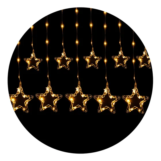 Pisca Pisca Cortina Cascata Estrela Led Luzes Natal 3 Metros