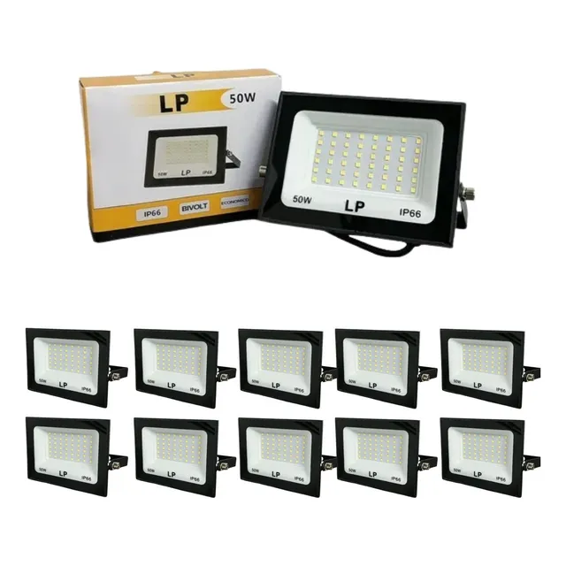 10 Refletor Holofote Led 50w A Prova D'água Bivolt Ip66