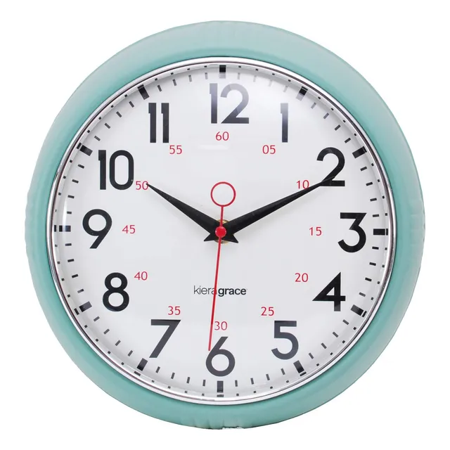 Reloj Pared Retro Bisel Cromado Lente Vidrio Convexo 9.5 