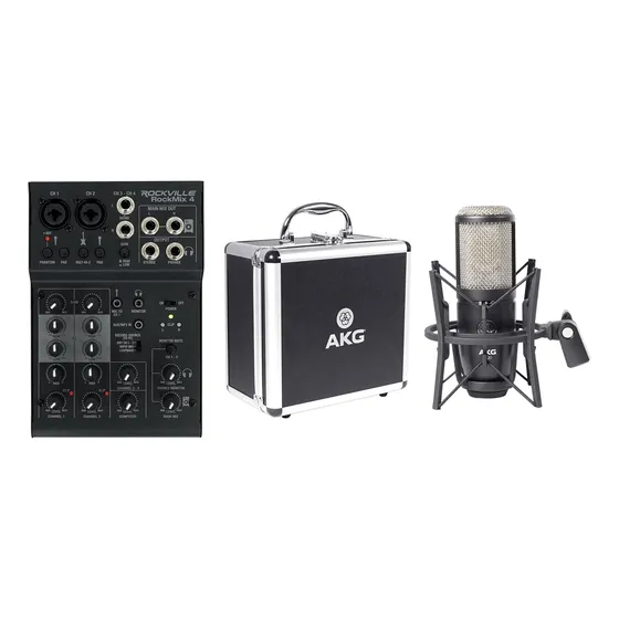 Bundle: Akg P420 Studio Condenser Grabacion Podcasting Dual