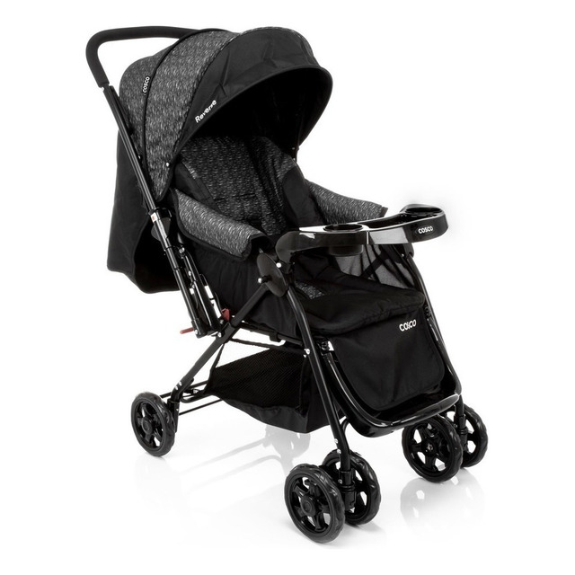 Carrinho De Bebê Reverse Cosco - Preto Rajado Carrinho De Bebê Reverse Cosco - Preto Rajado