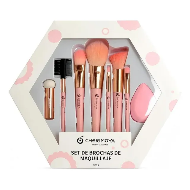 Set De Brochas De Maquillaje Profesional 8pcs Cherimoya
