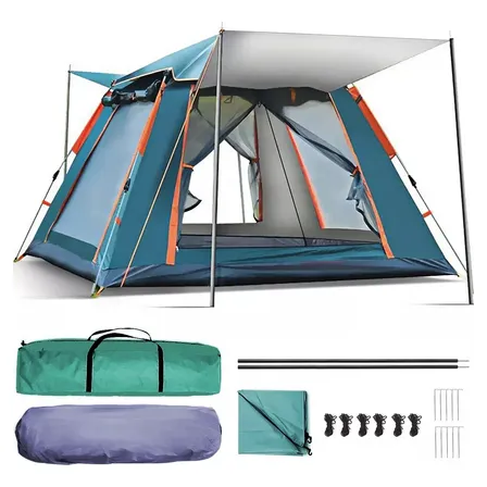 Tienda Casa Campaña Grandes Para Acampar 4-6 Persona215x215cm Grande Automática Portatil Fácil Instalar Color: Verde Surpday