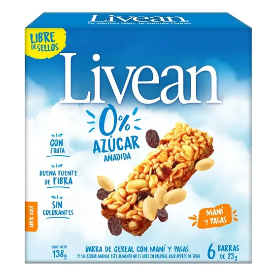 Pack 6 Barras De Cereal Livean 23g - Elige Tu Sabor