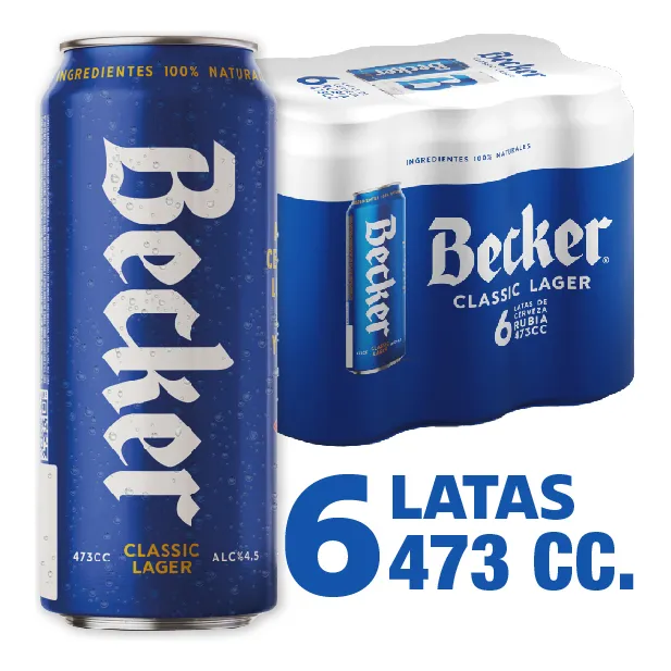 Pack 6 Cerveza Becker Lata De 473cc
