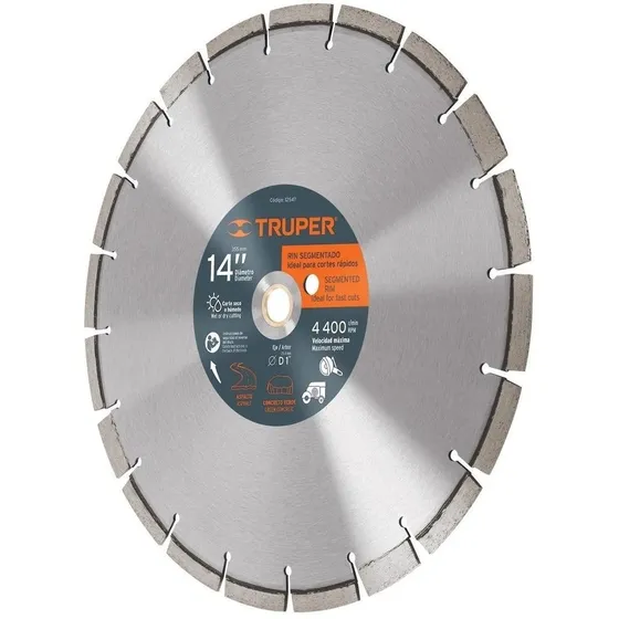 Disco Diamante 14¨ Segmentado Para Concreto Asfalto Truper