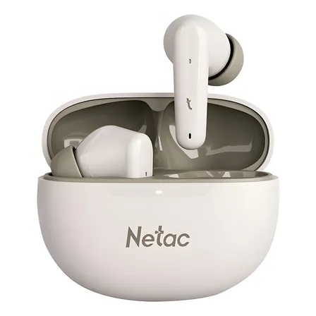 Fone Bluetooth Netac Com Cancelamento De Ruído Prateado