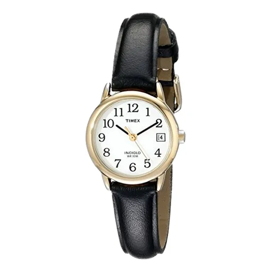 Reloj De Pulsera De Cuero Timex T2h341 Easy Reader Para Muje