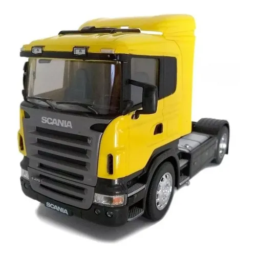 Cavalo Mecânico Miniatura Scania Toco R470 Coleção 1:32 Cor Amarelo