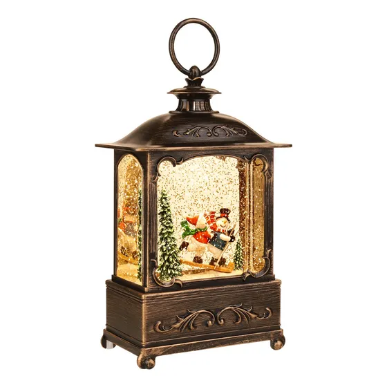Farol Con Forma De Bola De Nieve Para Decoración Navideña, C