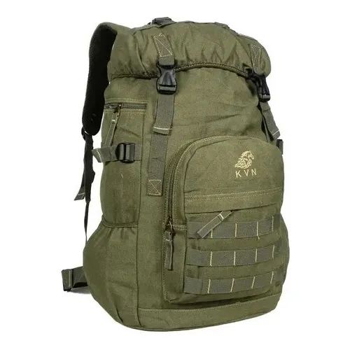 Mochila Camping 50l Lona Reforçada Trilhas Viagem Cor Verde