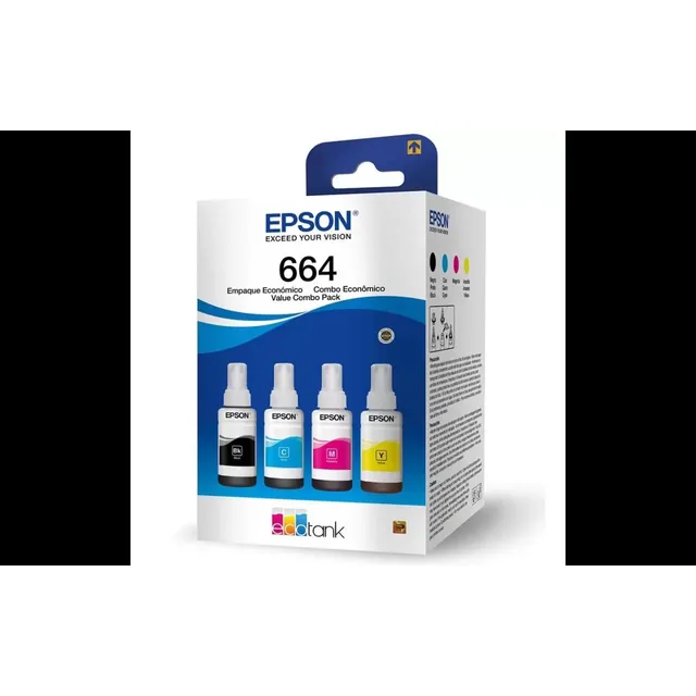 Kit De 4 Tintas Epson 664 Cian Magenta  Negro Amarillo 70ml