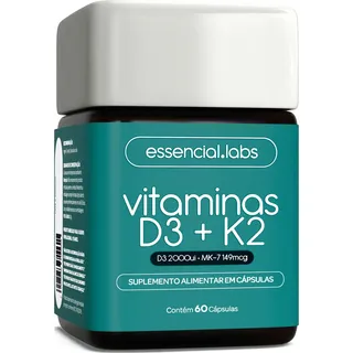 Vitamina D3 + K2 Menaquinona-7 - 60 Cápsulas