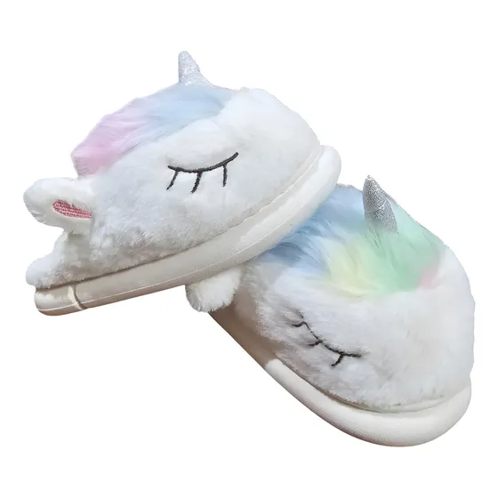 Pantuflas Infantiles Unicornio Peludita Kawaii Piki.uy