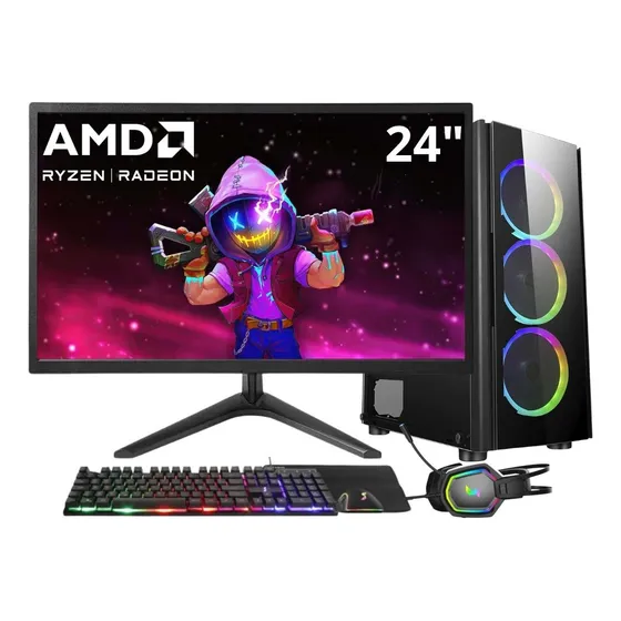 Pc Gamer Amd Ryzen 5 5600gt, 16gb Ddr4, Ssd 1tb, Monitor 24 