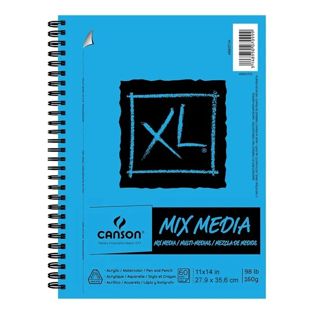 Block Canson Xl Mix Media 27.9cmx35.6cm 160g