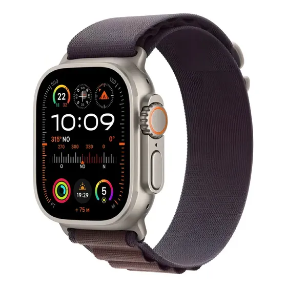 Apple Watch Ultra 2 GPS + Cellular • Caixa Titânio 49 mm • Pulseira Loop Alpine Índigo – M