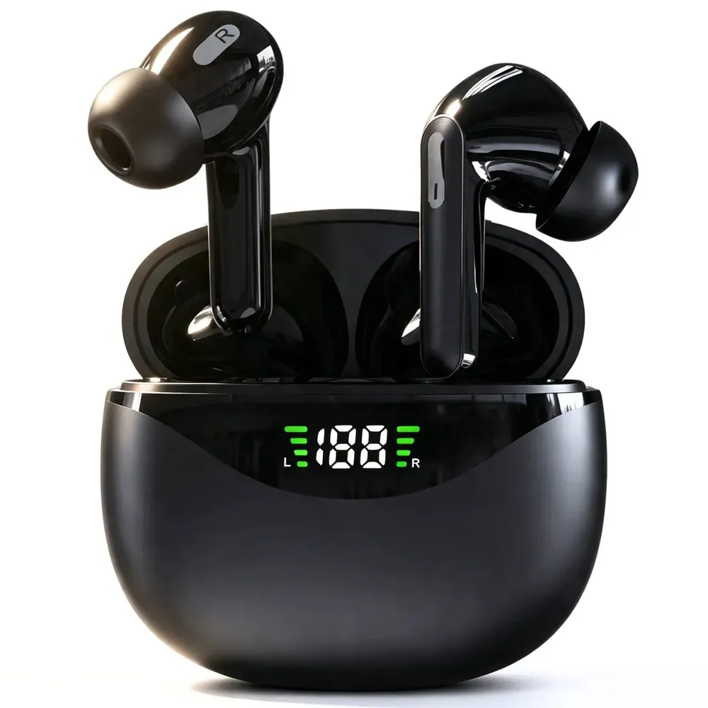 Fone de Ouvido Bluetooth TWS JSKJ Digital Pro4 com Cancelamento de Ruído, Bateria 42h e Display LED