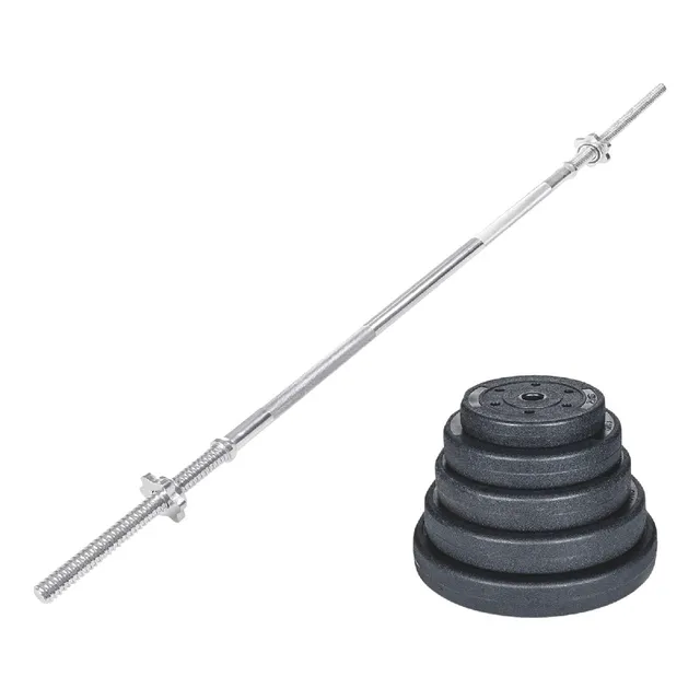Kit Barra Recta 1.5m + 60 Kilos Pesas