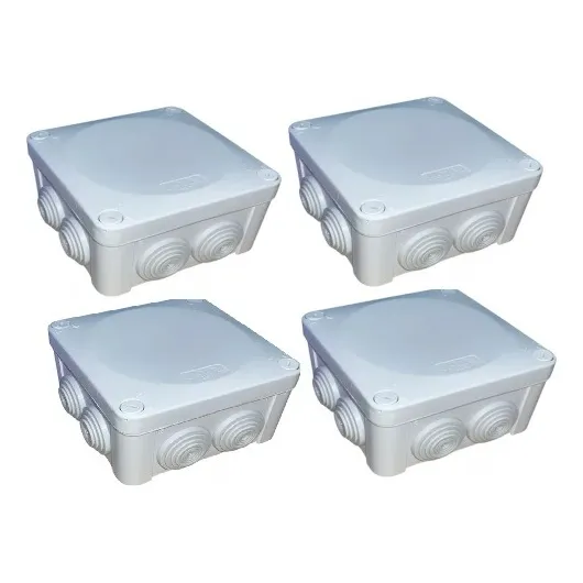 4 Cajas De Plastico Estanca Wdc1010s 10x10x4.5 Ip65 