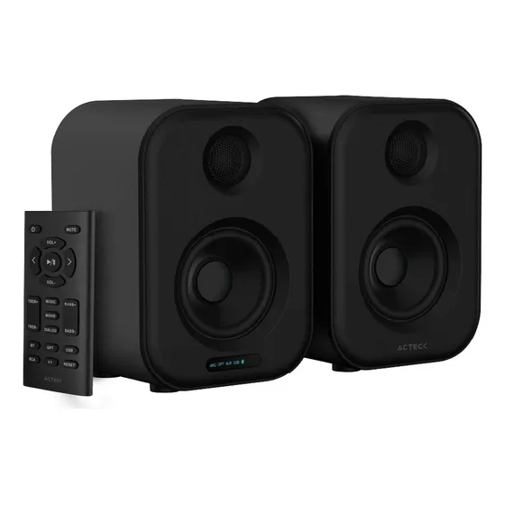 Bocinas Acteck Tipo Estudio Dynamic Exact Bs650 50 W Color Negro