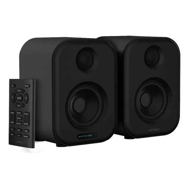 Bocinas Acteck Tipo Estudio Dynamic Exact Bs650 50 W Color Negro
