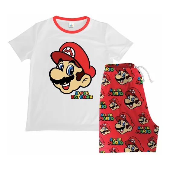 Pijama Short  Para Niño Super Mario Bros Luigi Microdurazno
