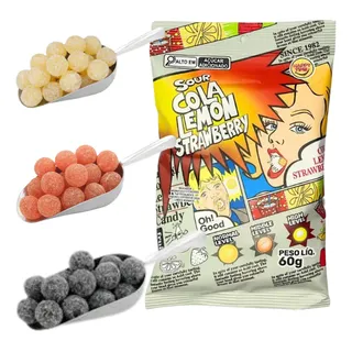 Bala Super Azeda Sour Mix 3 Sabor Sortidos Happy Time 60g Bala Super Azeda Sour Mix 3 Sabor Sortidos Happy Time 60g