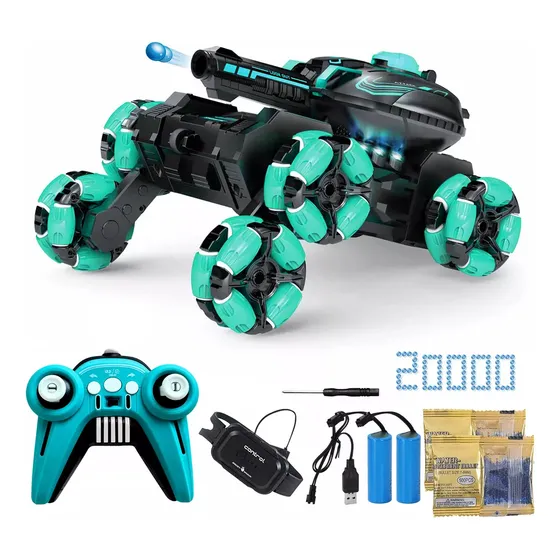 Tanque Rc 6wd Con Lanzador De Balas Y Control Remoto Para Niños Color Sapphire Bluet