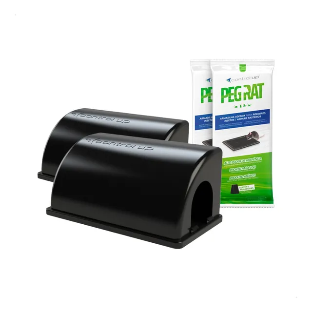 Kit 2 Túneis Com 2 Pares Placa Cola Ratoeira Pega Mata Rato