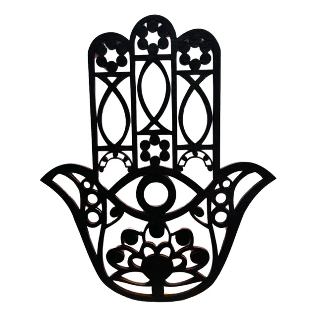 Quadro Decorativo Parede Hamsa Hand Mão De Fátima Mdf 30cm
