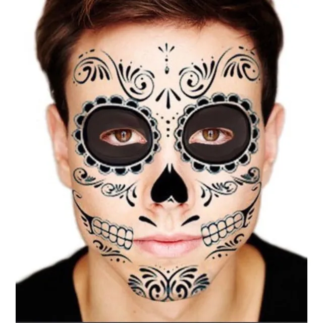 Tatuaje Temporal Hombre Catrina Halloween Dia Muertos Calave