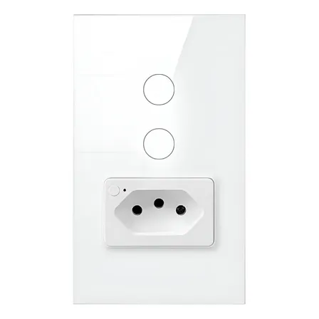 Interruptor Tomada Inteligente Digital Touch Wi-fi Automação Branco