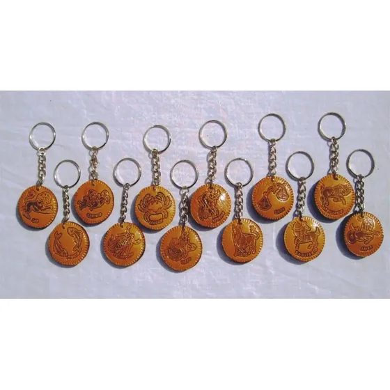 Llaveros De Cuero Personalizados Estampados Por 12 Unidades