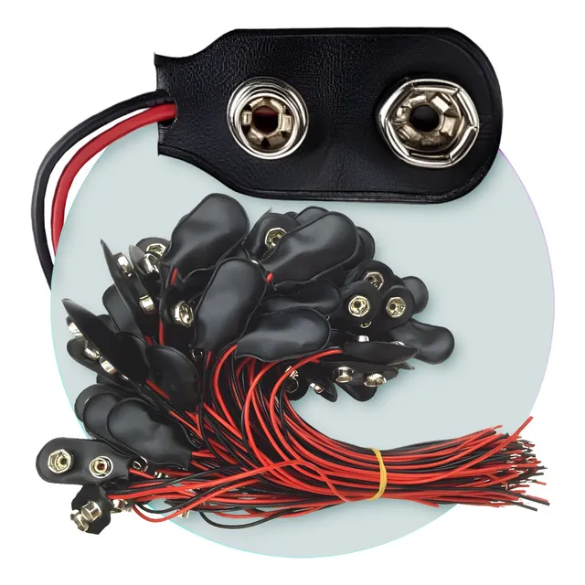 Paquete De 1000pzs Cable Conector Pila 9v 15cm C/ Broche 9 V