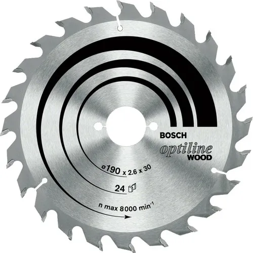 Disco Sierra 7-1/4 Dientes 24 Optiline Wood Bosch Plata