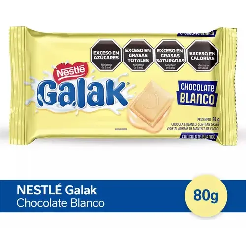 Tableta de chocolate blanco Nestle Galak 80 grs