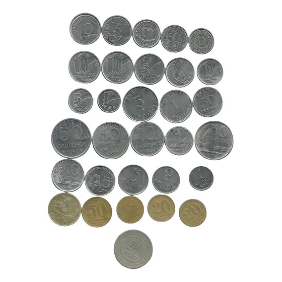 50 Centavos 1945 1979 1987 + 10 Cruzeiros 1994 1991 + 25moed