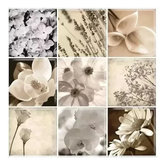 Malla De Vidrio Black Flower 30x30 - Piu