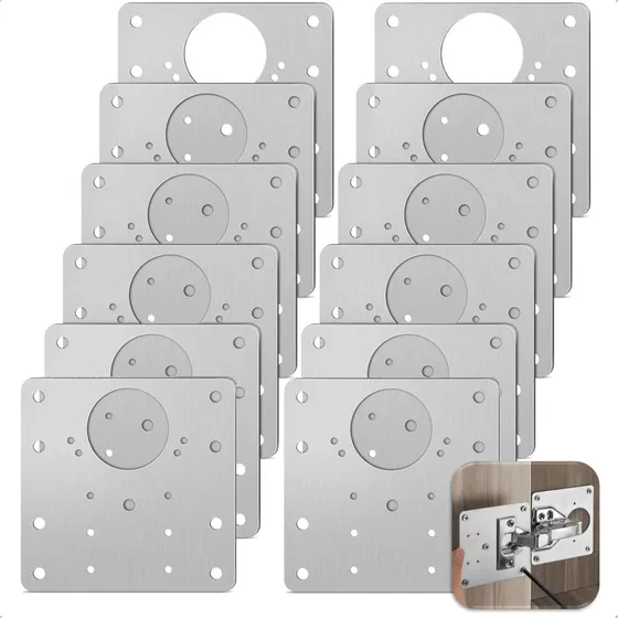 Pack X12 Placas Reparadoras De Bisagras Placas De Montaje Arcashopping Placa Reparadora De Muebles Placas Monta Bisagras Placas Reparadoras De Puertas Placas De Acero Inoxidable Reparadoras