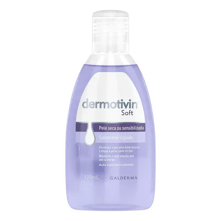 Sabonete Líquido Facial Pele Seca Ou Sensibilizada Dermotivin Soft 120ml