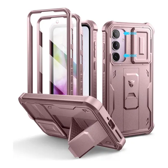 Case Dexnor Para Galaxy A55 Protector 360° Rosa (con Mica)