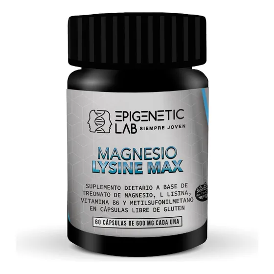 Magnesio Lysine Max X 60 Capsulas De 600 Mg Epigeneticlab Sabor Sin Sabor